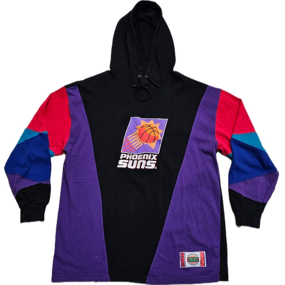 In The Paint NBA Phoenix Suns Basketball Gear Hoodie Colorblock 90s Medium Vtg